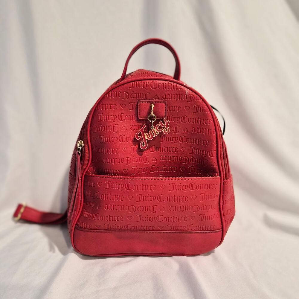 Juicy Couture Red Monogram Gothic Mini Backpack Y2K Coquette Aesthetic